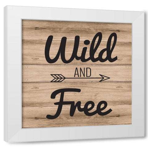 Wild and Free White Modern Wood Framed Art Print by ND Art and Design