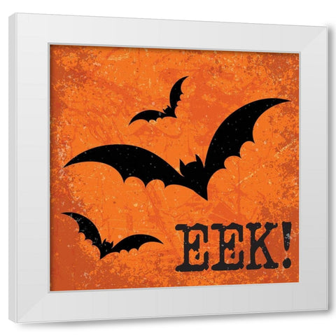 Eek! White Modern Wood Framed Art Print by ND Art and Design