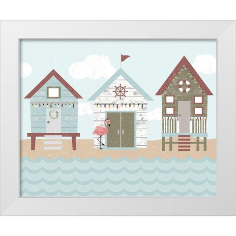 Coastal Christmas Pattern II White Modern Wood Framed Art Print by ND Art and Design