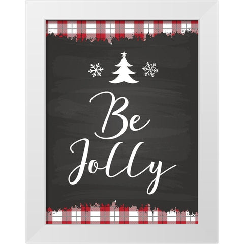 Be Jolly White Modern Wood Framed Art Print by ND Art and Design