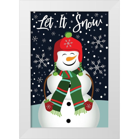 Let It Snow White Modern Wood Framed Art Print by ND Art