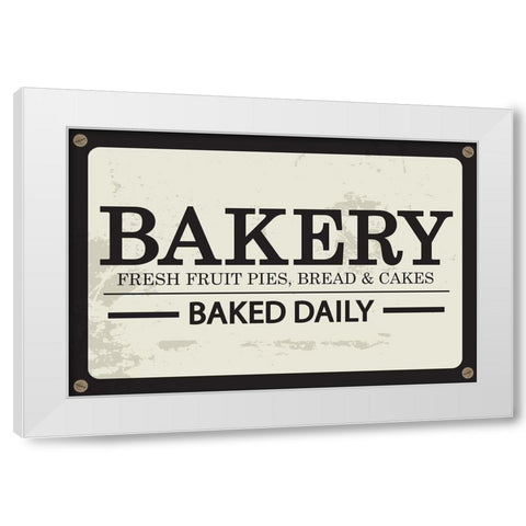 Bakery White Modern Wood Framed Art Print by ND Art