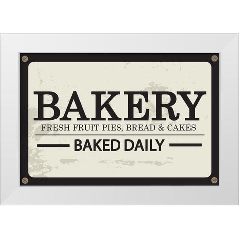 Bakery White Modern Wood Framed Art Print by ND Art