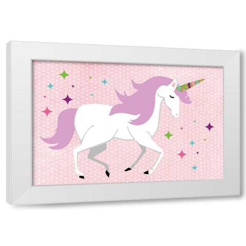 Unicorn White Modern Wood Framed Art Print by ND Art
