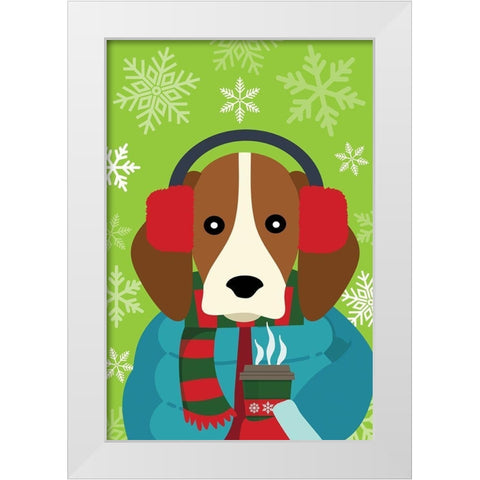 Winter Pet II White Modern Wood Framed Art Print by ND Art