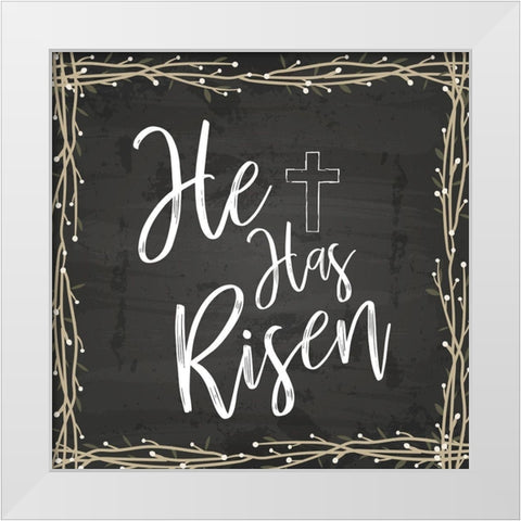 He Is Risen White Modern Wood Framed Art Print by ND Art