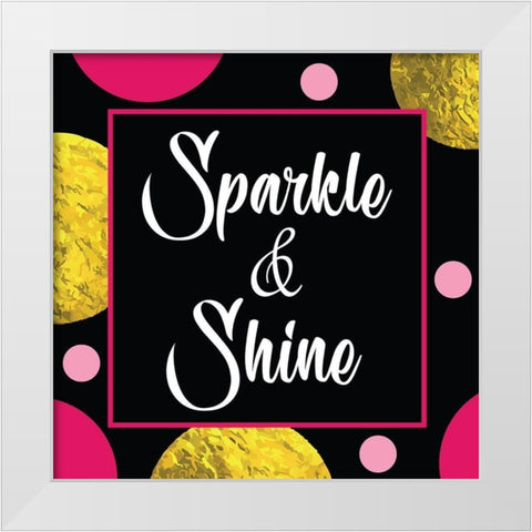 Sparkle and Shine White Modern Wood Framed Art Print by ND Art
