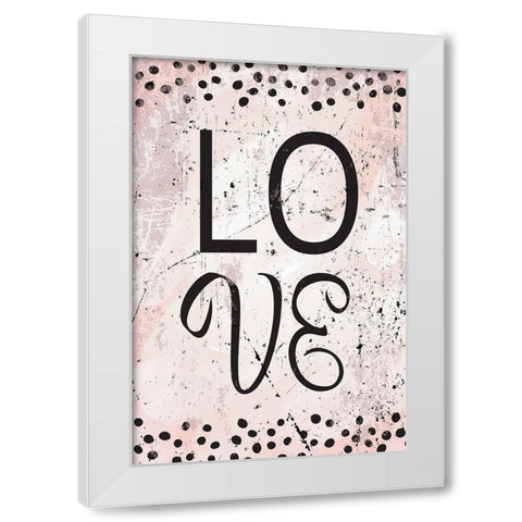 Love White Modern Wood Framed Art Print by ND Art