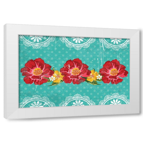 Floral I White Modern Wood Framed Art Print by ND Art