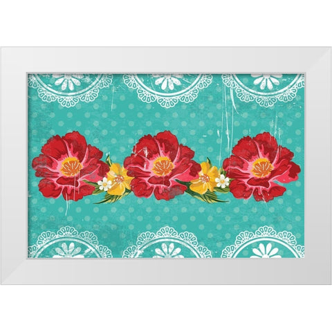 Floral I White Modern Wood Framed Art Print by ND Art