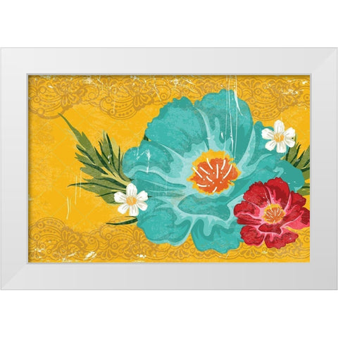 Floral II White Modern Wood Framed Art Print by ND Art