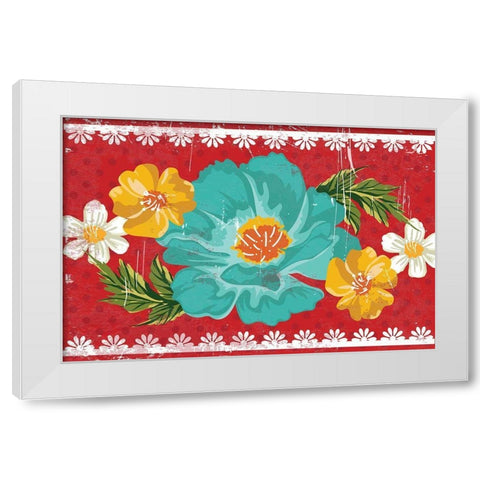 Floral III White Modern Wood Framed Art Print by ND Art
