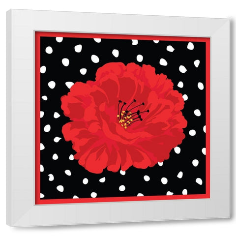 Poppy III White Modern Wood Framed Art Print by ND Art