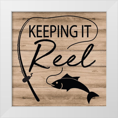 Keeping it Reel White Modern Wood Framed Art Print by ND Art