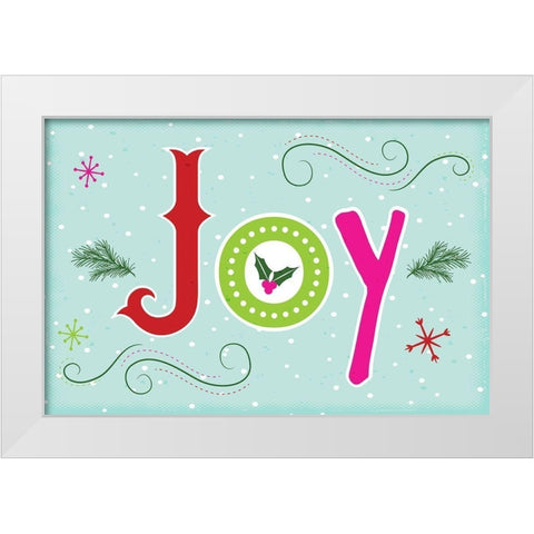 Joy White Modern Wood Framed Art Print by ND Art