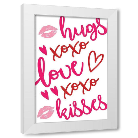 Hugs White Modern Wood Framed Art Print by ND Art