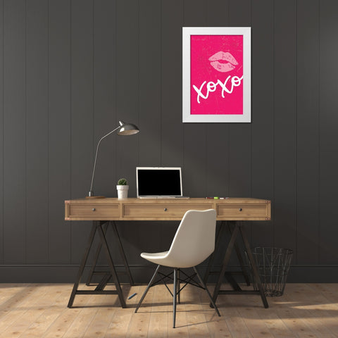 XoXo White Modern Wood Framed Art Print by ND Art