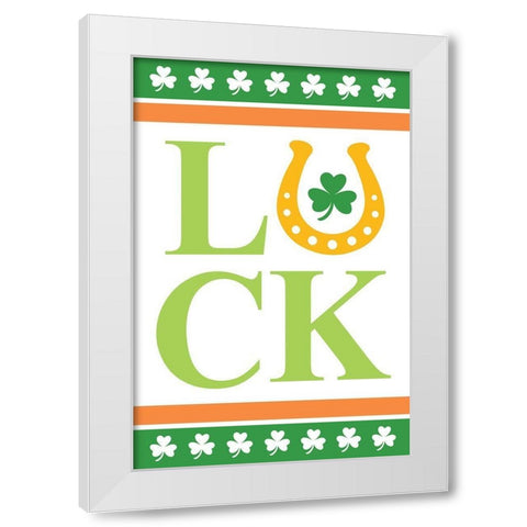 Luck White Modern Wood Framed Art Print by ND Art