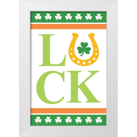 Luck White Modern Wood Framed Art Print by ND Art