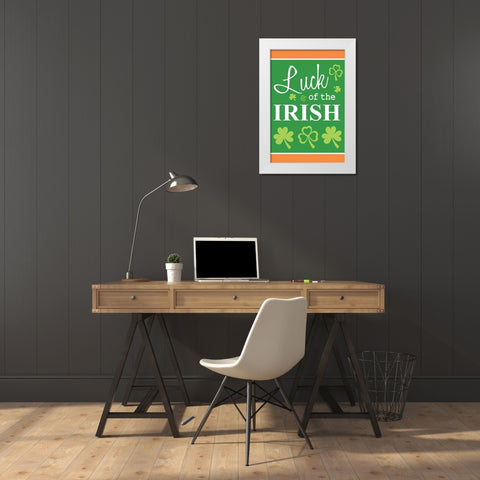 Luck of the Irish White Modern Wood Framed Art Print by ND Art