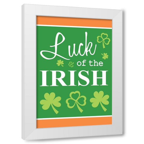 Luck of the Irish White Modern Wood Framed Art Print by ND Art