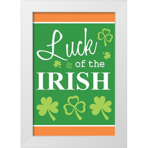 Luck of the Irish White Modern Wood Framed Art Print by ND Art