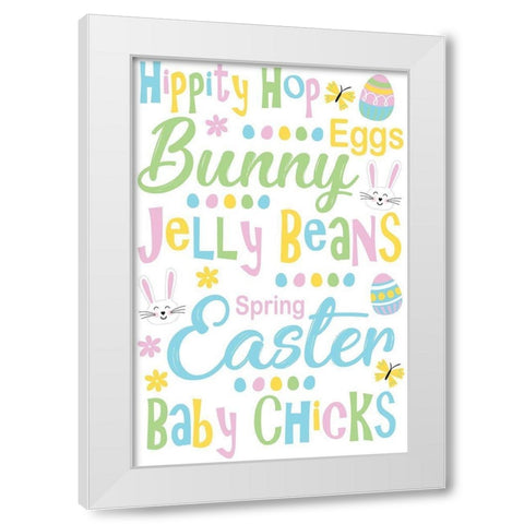Easter Typography White Modern Wood Framed Art Print by ND Art