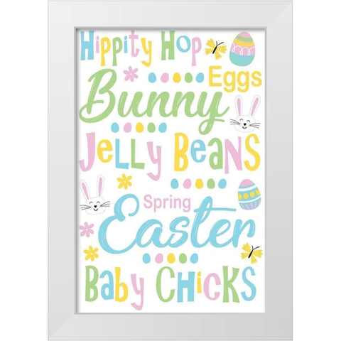 Easter Typography White Modern Wood Framed Art Print by ND Art