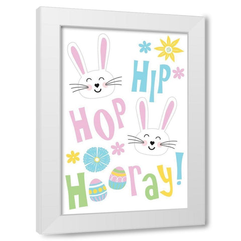 Hip Hop White Modern Wood Framed Art Print by ND Art