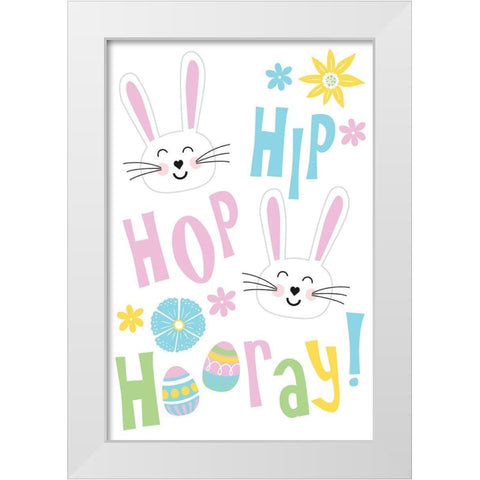 Hip Hop White Modern Wood Framed Art Print by ND Art