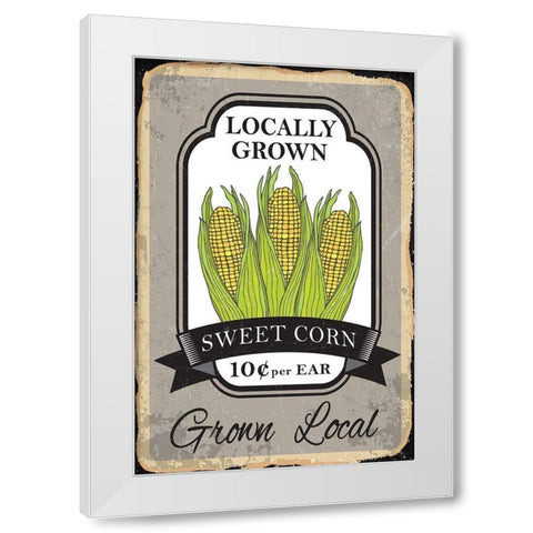 Sweet Corn White Modern Wood Framed Art Print by ND Art