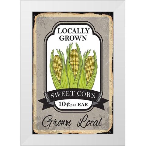 Sweet Corn White Modern Wood Framed Art Print by ND Art