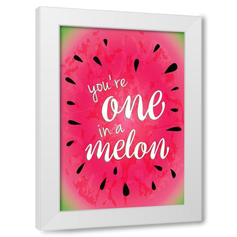 Watermelon I White Modern Wood Framed Art Print by ND Art