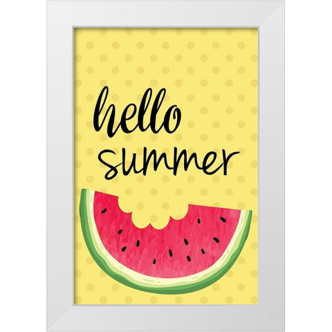 Watermelon II White Modern Wood Framed Art Print by ND Art