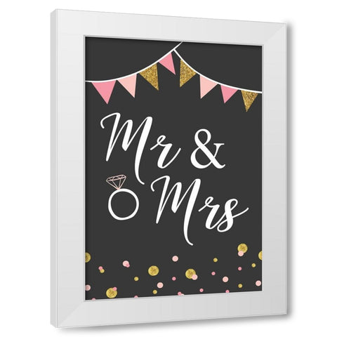 Wedding III White Modern Wood Framed Art Print by ND Art