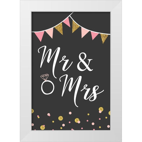 Wedding III White Modern Wood Framed Art Print by ND Art