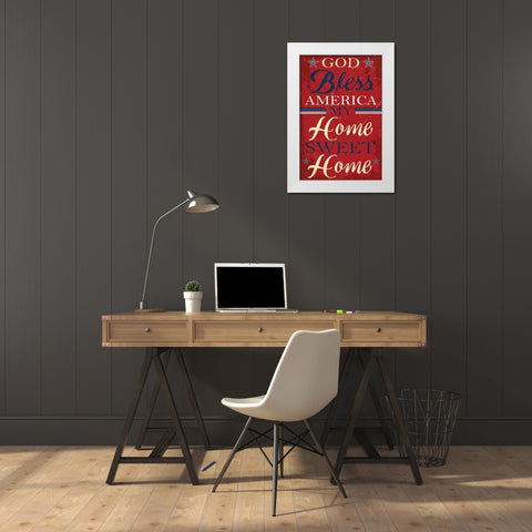 Americana II White Modern Wood Framed Art Print by ND Art