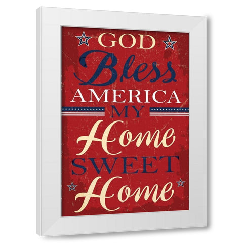 Americana II White Modern Wood Framed Art Print by ND Art