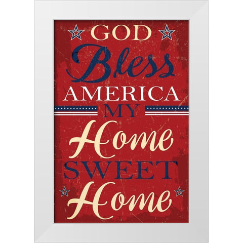 Americana II White Modern Wood Framed Art Print by ND Art