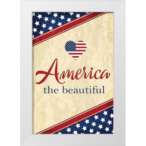 Americana III White Modern Wood Framed Art Print by ND Art