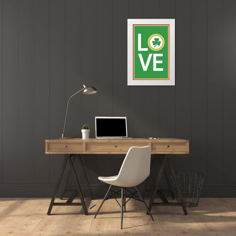 St. Patty Love White Modern Wood Framed Art Print by ND Art