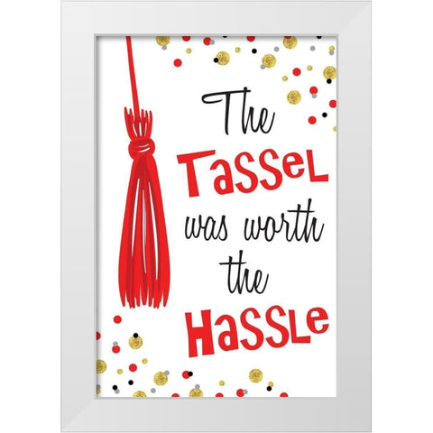 The Tassel White Modern Wood Framed Art Print by ND Art