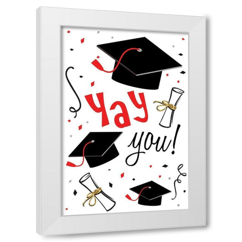 Yay You White Modern Wood Framed Art Print by ND Art