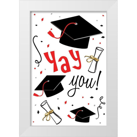 Yay You White Modern Wood Framed Art Print by ND Art