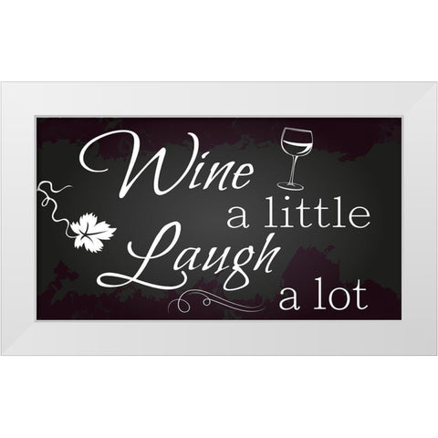Wine a Little White Modern Wood Framed Art Print by ND Art