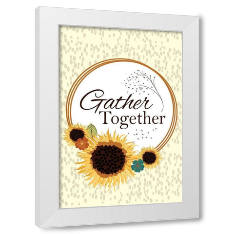 Gather Together White Modern Wood Framed Art Print by ND Art