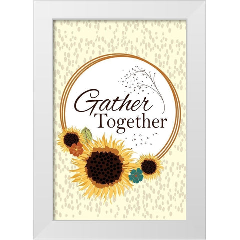 Gather Together White Modern Wood Framed Art Print by ND Art