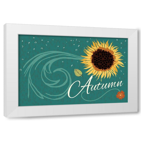 Autumn White Modern Wood Framed Art Print by ND Art