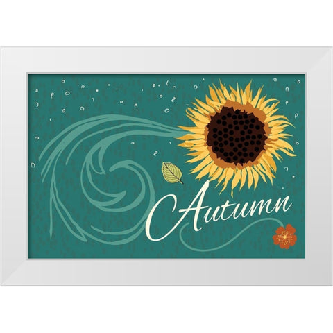 Autumn White Modern Wood Framed Art Print by ND Art