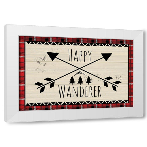 Happy Wanderer White Modern Wood Framed Art Print by ND Art